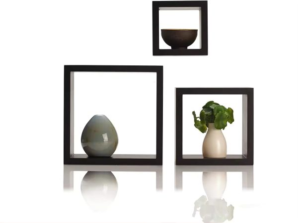 Black Square Wall Shelf - Image 4