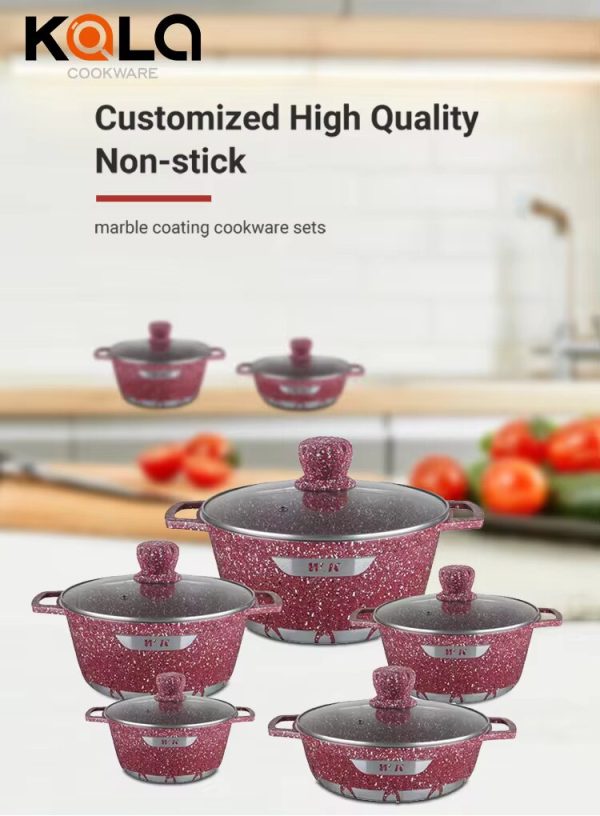 6 Pcs Granite Nonstick Cookware - Image 2