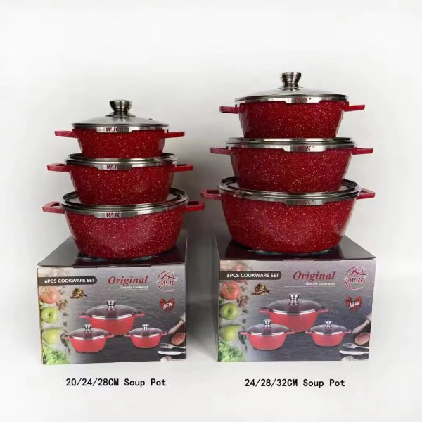 6 Pcs Granite Nonstick Cookware