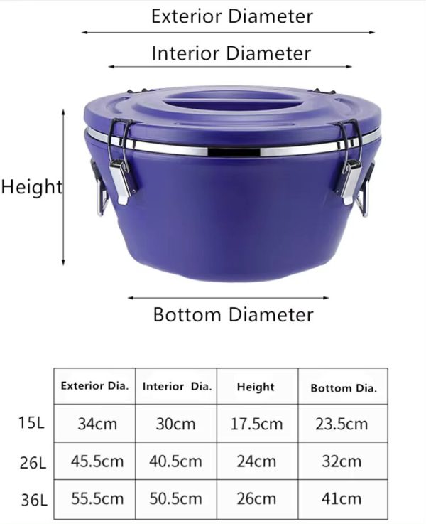 Commercial Large Capacity 3 Pcs/Set Stainless Steel Thermal Food Container /Insulation Cooler Box - Image 6