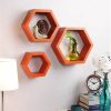 Hexagon Wall Shelf - Orange - Image 2