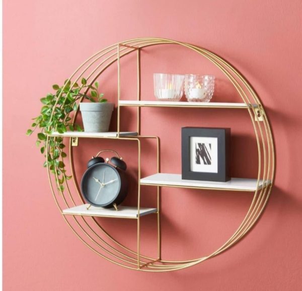 Round Metallic Shelf - GOLD