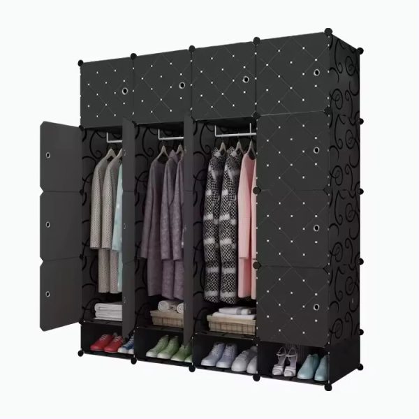 DIY 16 Cubes Plastic Foldable Wardrobe