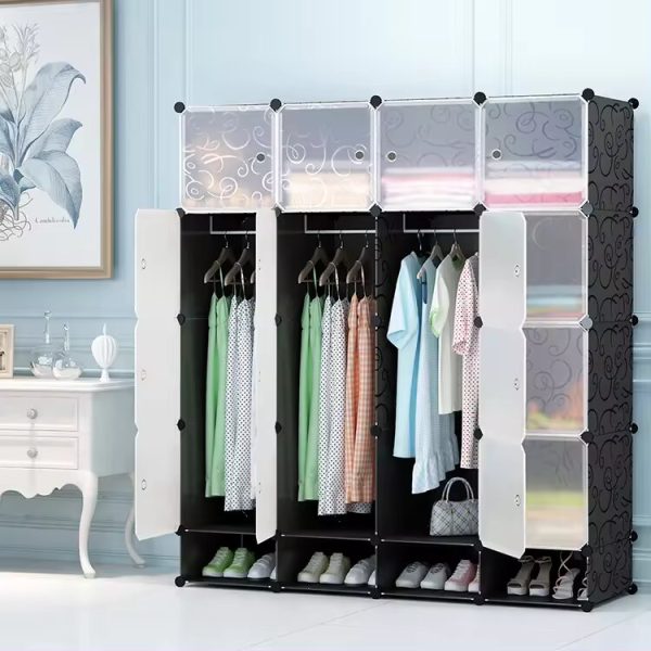 DIY 16 Cubes Plastic Foldable Wardrobe - Plain Front Door - Image 3