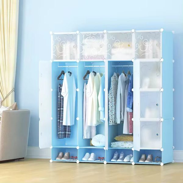 DIY 16 Cubes Plastic Foldable Wardrobe - Plain Front Door - Image 2