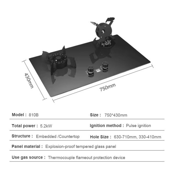 Boko 2 Burner Gas Cooktop – Auto-ignition - Image 5