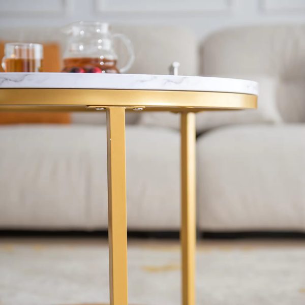 Modern 3-Piece Nesting Coffee Table Set (Gold) - Image 9