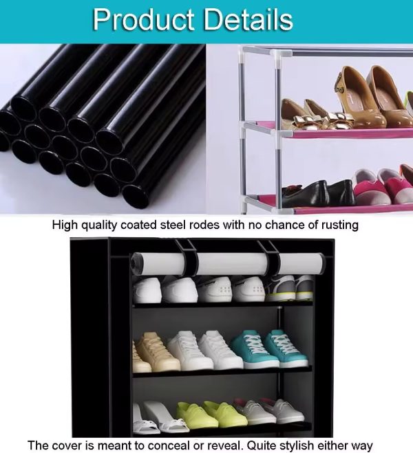 10 Tier DIY Foldable Canvas Shoe Rack - Image 5