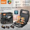 RAF 3-in-1 Electric Sandwich Maker - Panini Press, Grill, and Waffle Maker