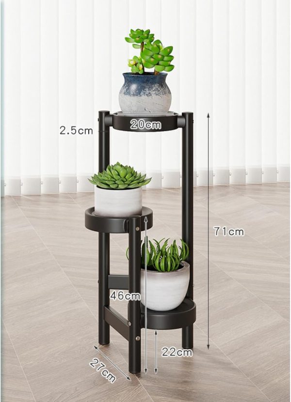 3 Tier Multifunctional Black Flower Pot Stand - Image 3