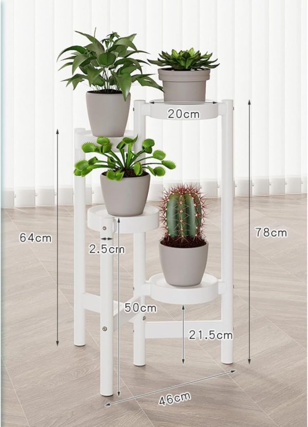 4 Tier Multifunctional White Flower Pot Stand - Image 3