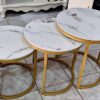 Modern 3-Piece Nesting Coffee Table Set (Gold) - Image 2