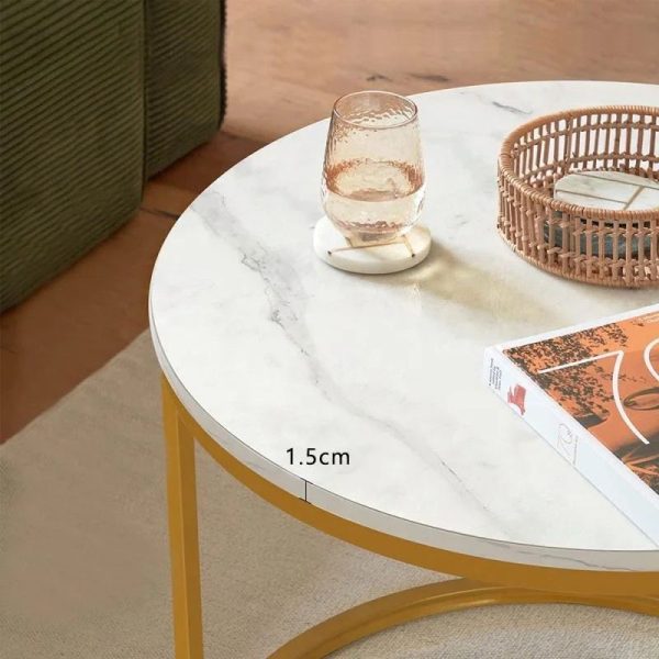 Modern 3-Piece Nesting Coffee Table Set (Gold) - Image 8