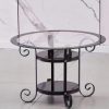 Round Glass Table with Black Stand