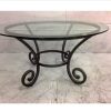 Round Glass Table with Black Stand - Image 3