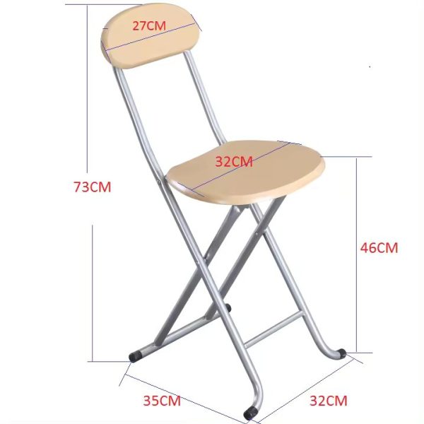 Steel/Wooden Foldable Chair with backrest - Image 4