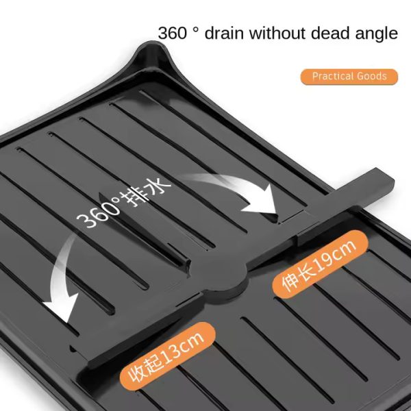 2 Tier Black Metal Stainless Steel Dish Drainer Rack - Image 2